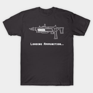 Loading Ammunition Futuristic Gun Video Game (Alternate White) T-Shirt